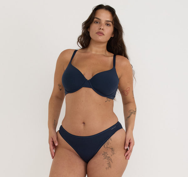 Organic Basics Core High-Leg Briefs 6-Pack Deep Navy