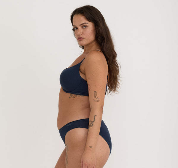 organic basics Core High-Leg Briefs 6-Pack Deep Navy