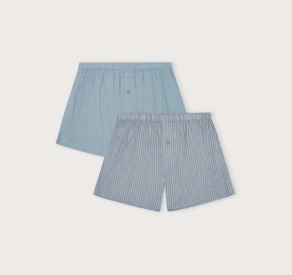 organic basics Core Icon Boxer Shorts 2-pack Cloudy Blue