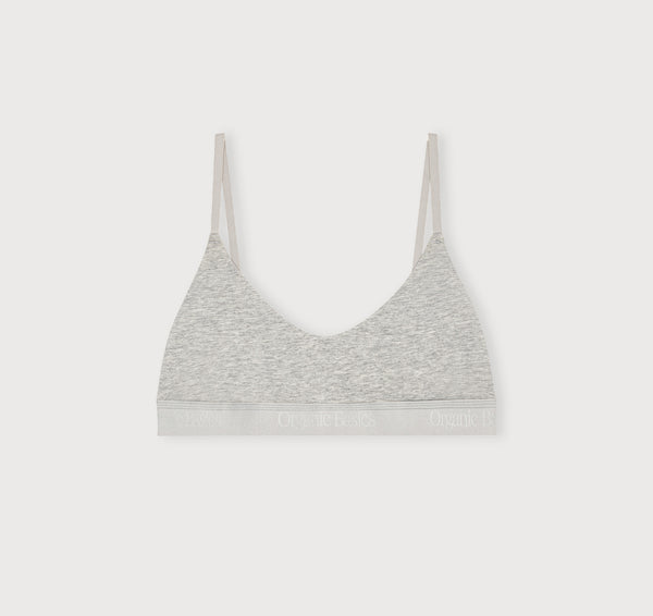 Organic Basics Core Open Back Scoop Bralette Grey Melange