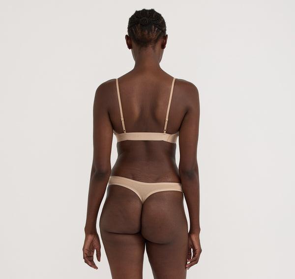 Organic Basics Core Open Back Scoop Bralette Hazelnut