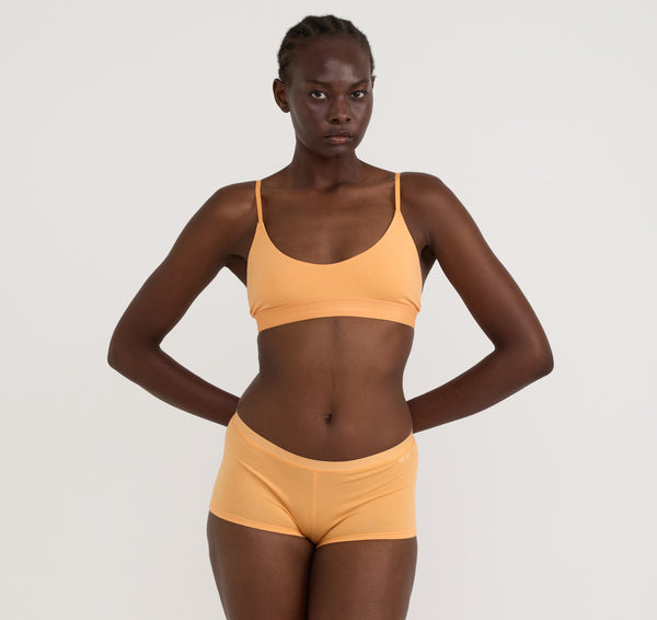 organic basics Core Open Back Scoop Bralette Papaya