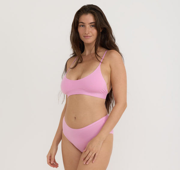 Organic Basics Core Open Back Scoop Bralette Petal Pink