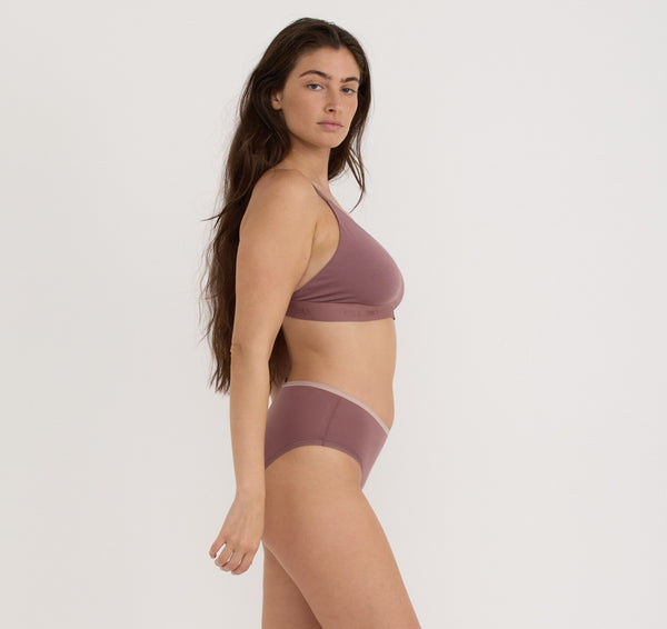 Organic Basics Core Open Back Scoop Bralette Rose Wood
