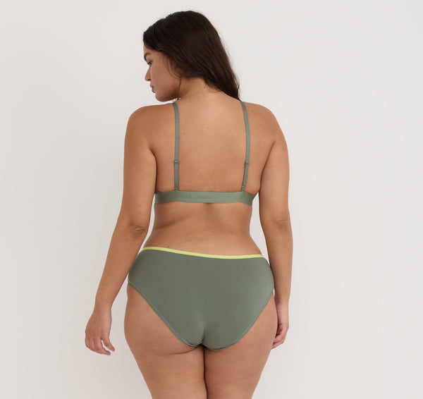 Organic Basics Core Open Back Scoop Bralette Seaweed