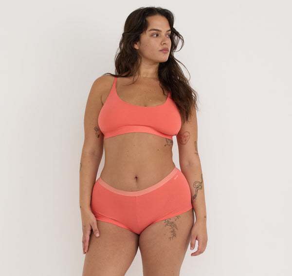 organic basics Core Open Back Scoop Bralette Sunset