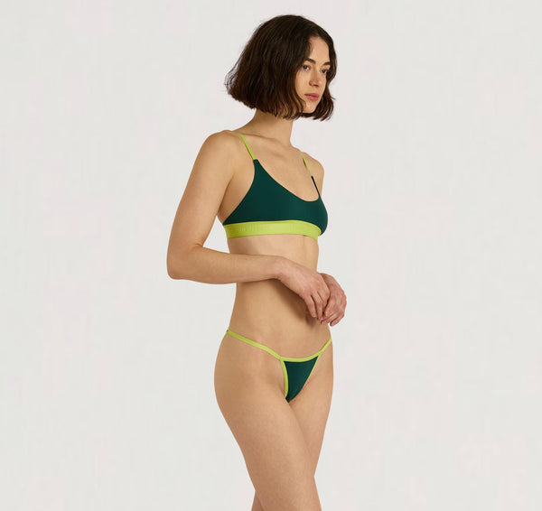 Organic Basics Core Play Open Back Scoop Bralette Deep Forest