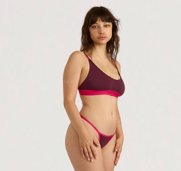 Organic Basics Core Play Open Back Scoop Bralette Fig