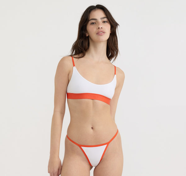 organic basics Core Play Open Back Scoop Bralette White