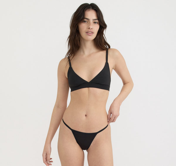 organic basics Core Play String Bikini Briefs Black