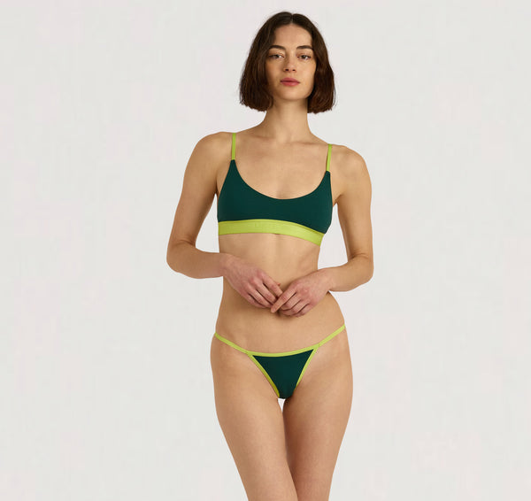 organic basics Core Play String Bikini Briefs Deep Forest