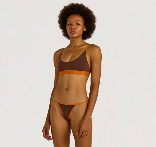 Organic Basics Core Play String Bikini Briefs Walnut