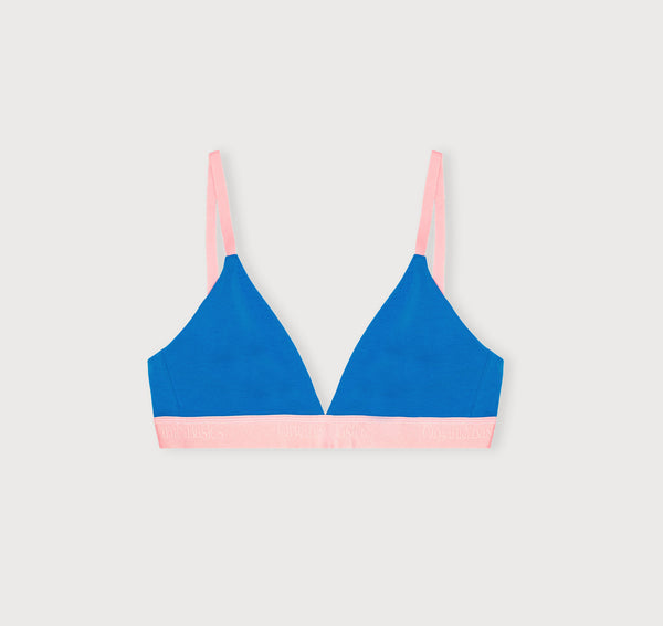 organic basics Core Play Triangle Bralette Azure Blue