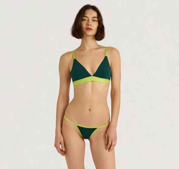 organic basics Core Play Triangle Bralette Deep Forest