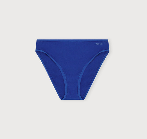organic basics Core Rib High-Leg Briefs Vibrant Blue