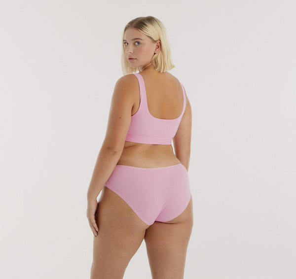 Organic Basics Core Rib Tank Bralette 2-Pack Petal Pink