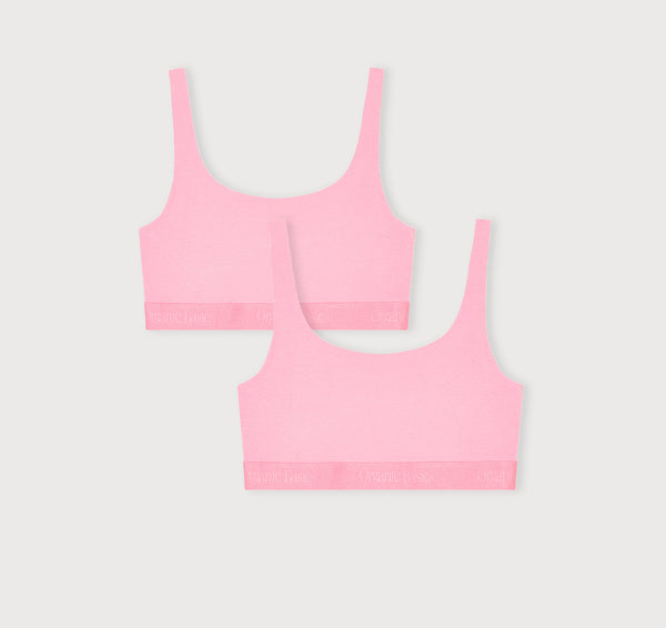 organic basics Core Rib Tank Bralette 2-Pack Petal Pink