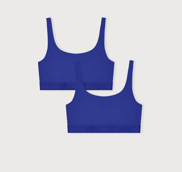 organic basics Core Rib Tank Bralette 2-Pack Vibrant Blue