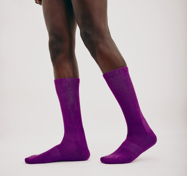 Organic Basics Core Tennis Crew Socks 3-pack Aubergine