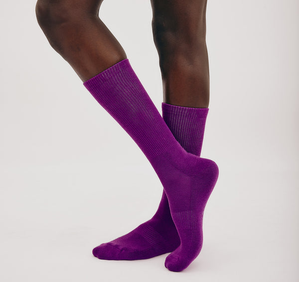Organic Basics Core Tennis Crew Socks 3-pack Aubergine