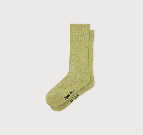 Organic Basics Core Tennis Crew Socks 3-pack Matcha Green