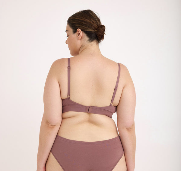 Organic Basics Core Triangle Bralette 2-pack Rose Wood