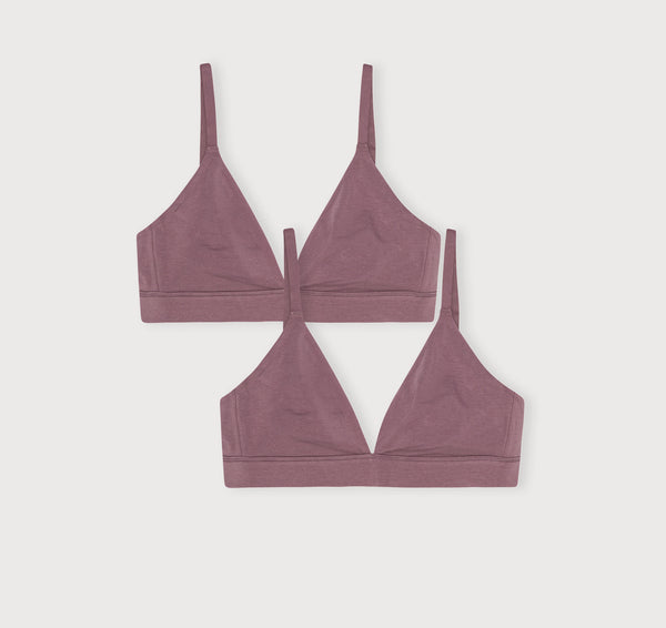 organic basics Core Triangle Bralette 2-pack Rose Wood