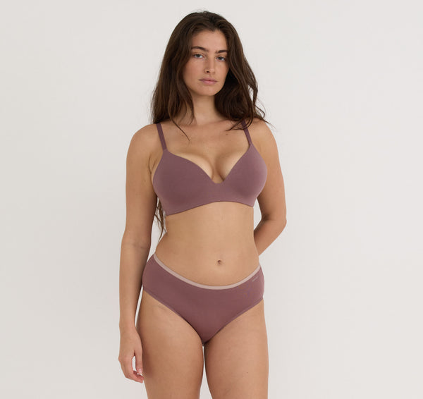 Organic Basics Core Wireless Plunge Bra 2-Pack Rose Wood