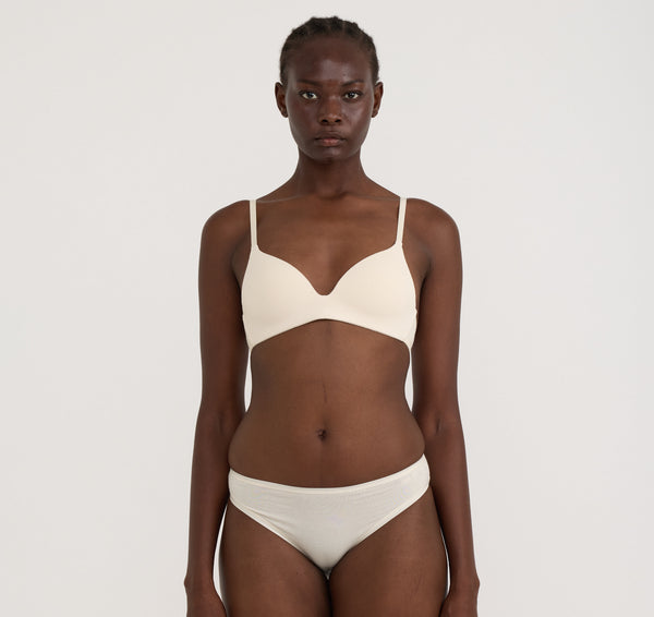 Organic Basics Core Wireless Plunge Bra 2-Pack Soft Vanilla