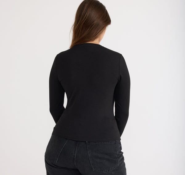 Organic Basics Everyday Regular Long Sleeve Tee Black