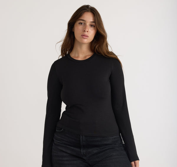 organic basics Everyday Regular Long Sleeve Tee Black
