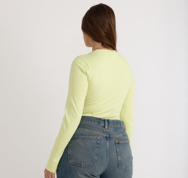 Organic Basics Everyday Regular Long Sleeve Tee Elderflower Green