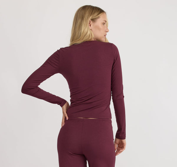 Organic Basics Everyday Regular Long Sleeve Tee Plum