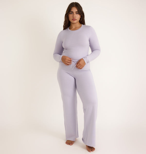 organic basics Everyday Regular Long Sleeve Tee Soft Lilac