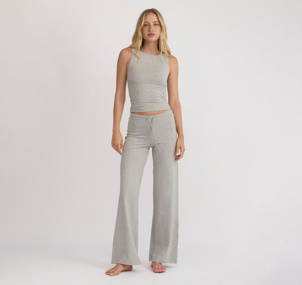 organic basics Everyday Straight Leg Pants Grey Melange