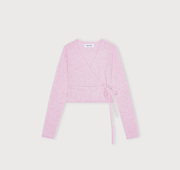 Organic Basics Fine Knit Wrap Cardigan Lavender Mist