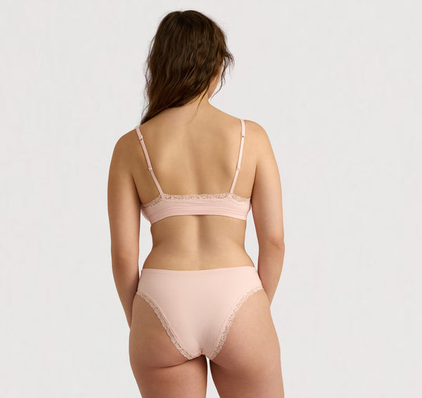 Organic Basics Flex Lace Triangle Bralette Soft Blush