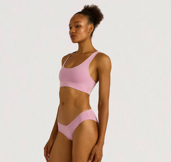 organic basics Flex Racer Back Bralette Lavender Mist