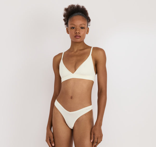 Organic Basics Flex Triangle Bralette 2-Pack Off White
