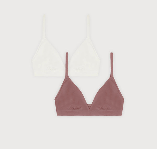 organic basics Flex Triangle Bralette 2-Pack Off White