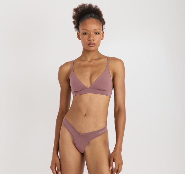 Organic Basics Flex Triangle Bralette 2-Pack Rose Wood
