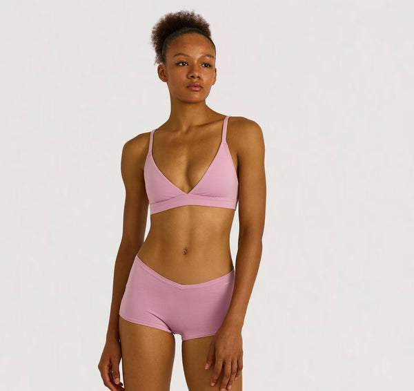 organic basics Flex Triangle Bralette Lavender Mist