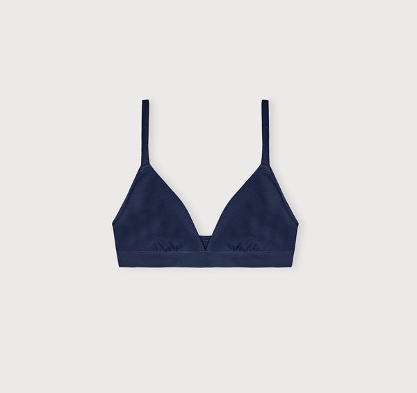 organic basics Flex Triangle Bralette Midnight Blue