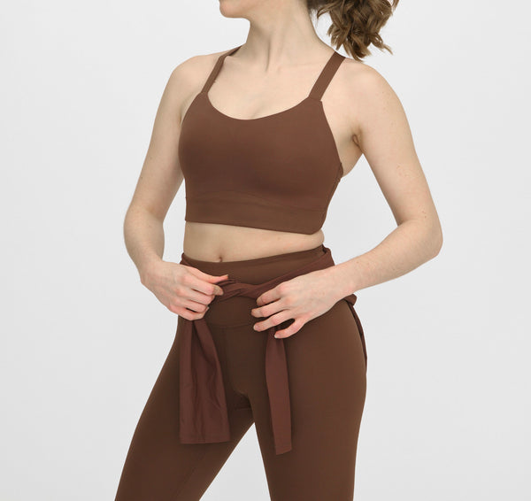 Organic Basics Active Cross Back Bra Walnut