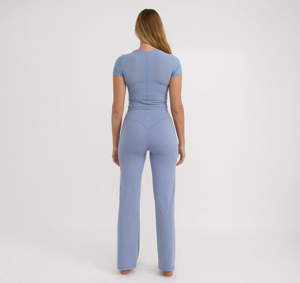 Organic Basics Active Flare Leggings Misty Blue