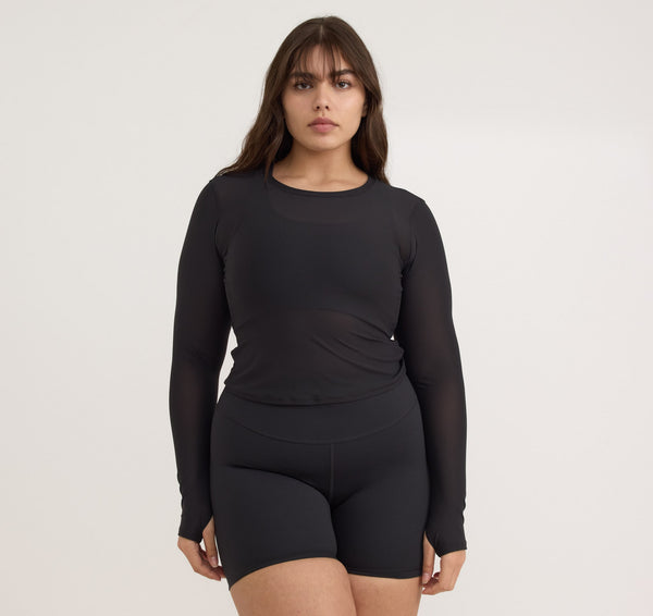 Organic Basics Active Mesh Long Sleeve Tee Black