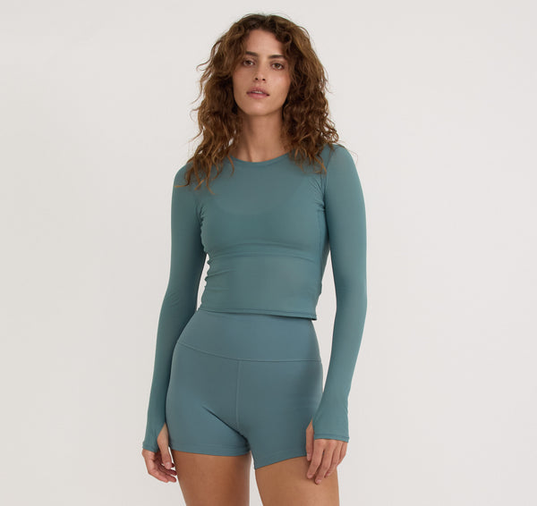 organic basics Active Mesh Long Sleeve Tee River