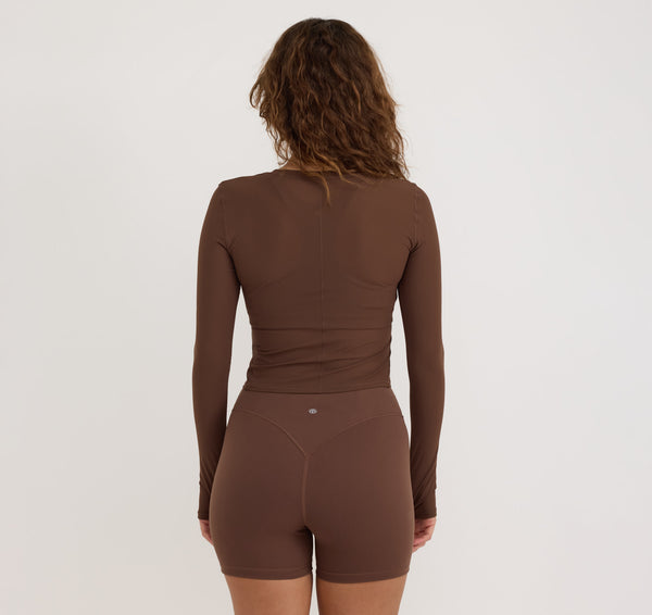 Organic Basics Active Mesh Long Sleeve Tee Walnut