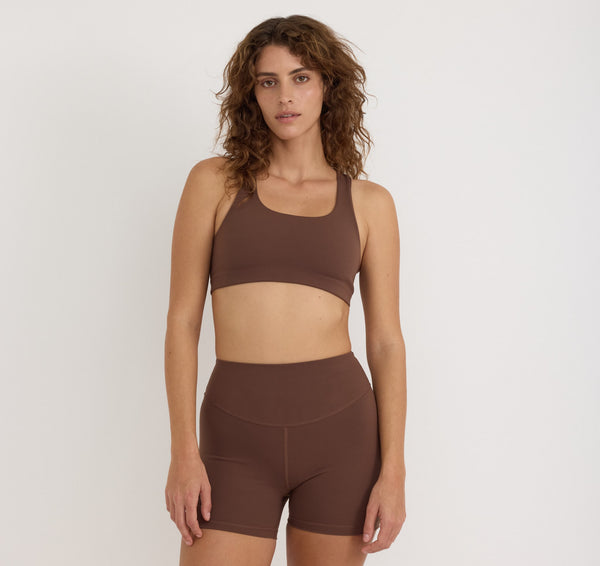organic basics Active Racer Back Bra Walnut