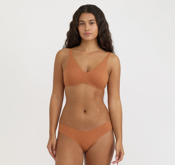 organic basics Bare Plunge Bralette Wood